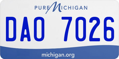 MI license plate DAO7026