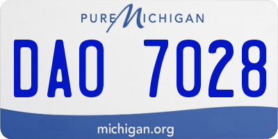 MI license plate DAO7028