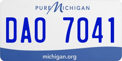 MI license plate DAO7041