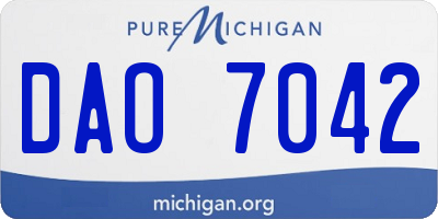 MI license plate DAO7042