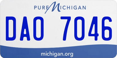 MI license plate DAO7046