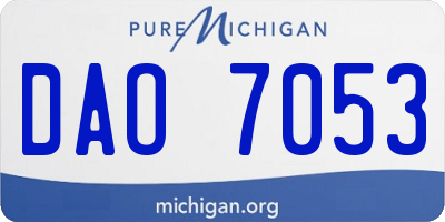 MI license plate DAO7053