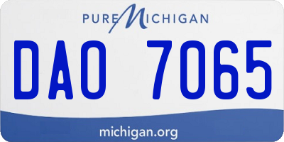 MI license plate DAO7065