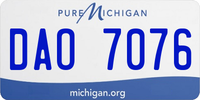 MI license plate DAO7076