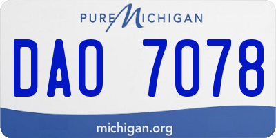 MI license plate DAO7078
