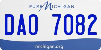 MI license plate DAO7082