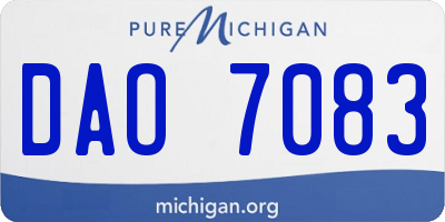 MI license plate DAO7083