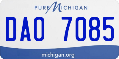 MI license plate DAO7085