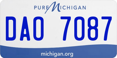MI license plate DAO7087
