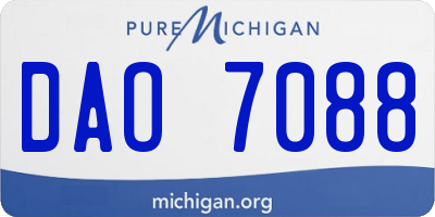 MI license plate DAO7088