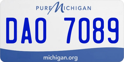 MI license plate DAO7089
