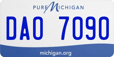 MI license plate DAO7090