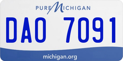 MI license plate DAO7091