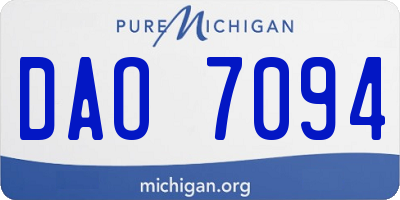 MI license plate DAO7094