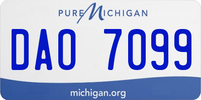 MI license plate DAO7099