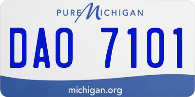 MI license plate DAO7101