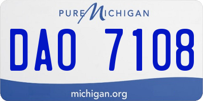 MI license plate DAO7108