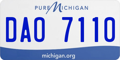 MI license plate DAO7110