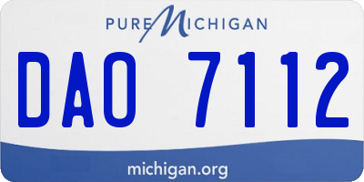 MI license plate DAO7112