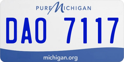 MI license plate DAO7117