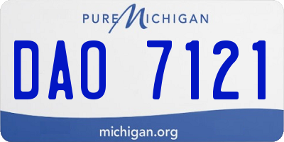 MI license plate DAO7121