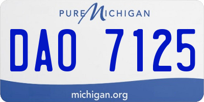 MI license plate DAO7125