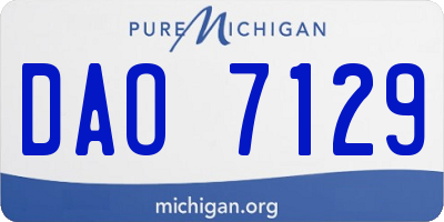 MI license plate DAO7129