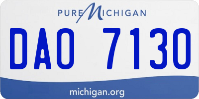 MI license plate DAO7130