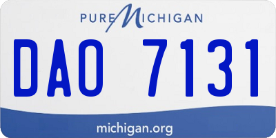 MI license plate DAO7131