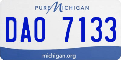 MI license plate DAO7133