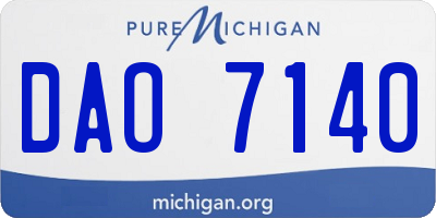 MI license plate DAO7140