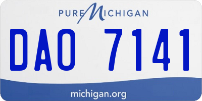 MI license plate DAO7141
