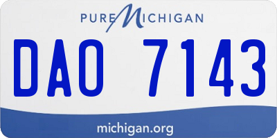 MI license plate DAO7143
