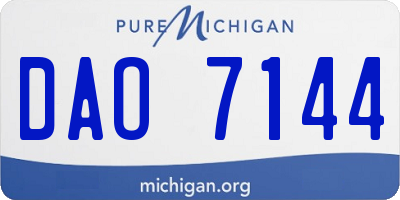 MI license plate DAO7144