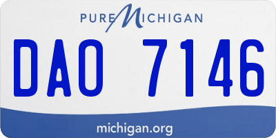 MI license plate DAO7146