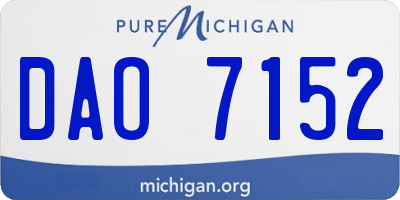 MI license plate DAO7152