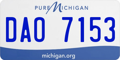 MI license plate DAO7153