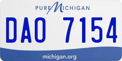 MI license plate DAO7154