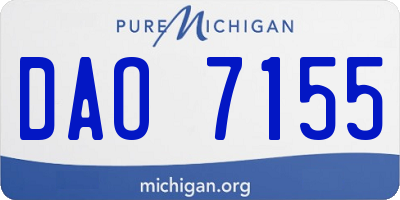 MI license plate DAO7155