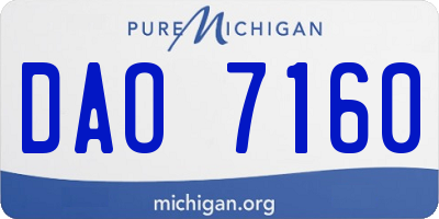 MI license plate DAO7160