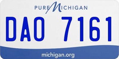 MI license plate DAO7161