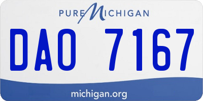 MI license plate DAO7167