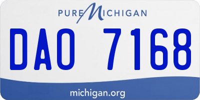 MI license plate DAO7168