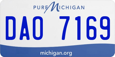 MI license plate DAO7169