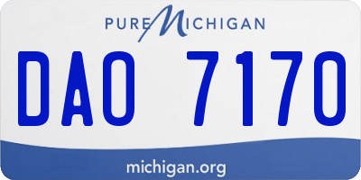 MI license plate DAO7170