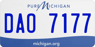 MI license plate DAO7177
