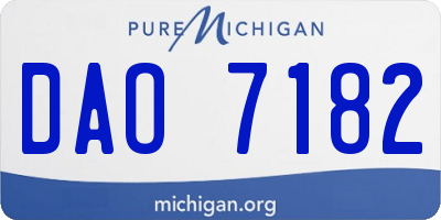 MI license plate DAO7182