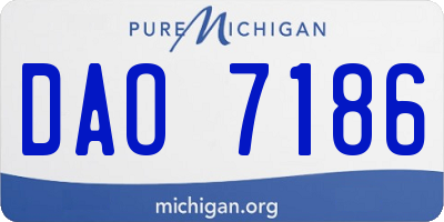 MI license plate DAO7186