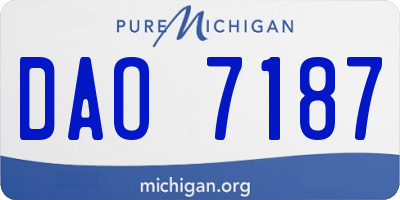 MI license plate DAO7187
