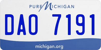 MI license plate DAO7191